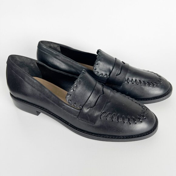 SCHUTZ Black Leather Loafers - Picture 1 of 11